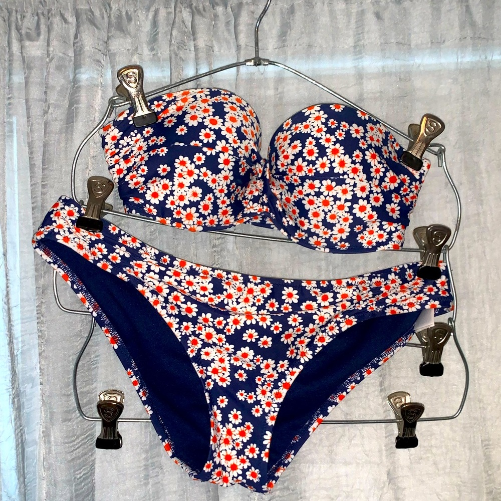 Old Navy floral strapless bikini